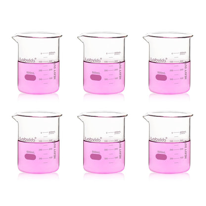 12pcs 50ml Upgrated Thick Glass Beakers, Shot Glass Beaker set, 3.3 Boro Griffin Low Form, Double Scale, LVA003