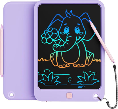 LCD Writing Tablet 10 Inch, Toys for 3 4 5 6 7 8 9 10 Year Old Boys Girls, Colorful Doodle Board Drawing Tablet, Gift for Boys Toddlers Age 3-12 Years, Memo Board, Drawing Pads with Lanyard(Blue)
