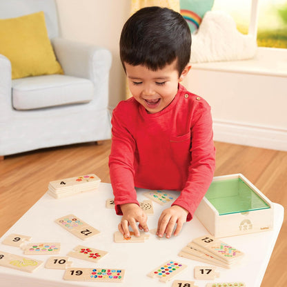 Battat – One – Match Puzzle – Alphabets Wooden Puzzle for Toddlers – Wooden Toys – Educational Toys – 3+ Years– Self Correcting Puzzles with Storage Box ABC