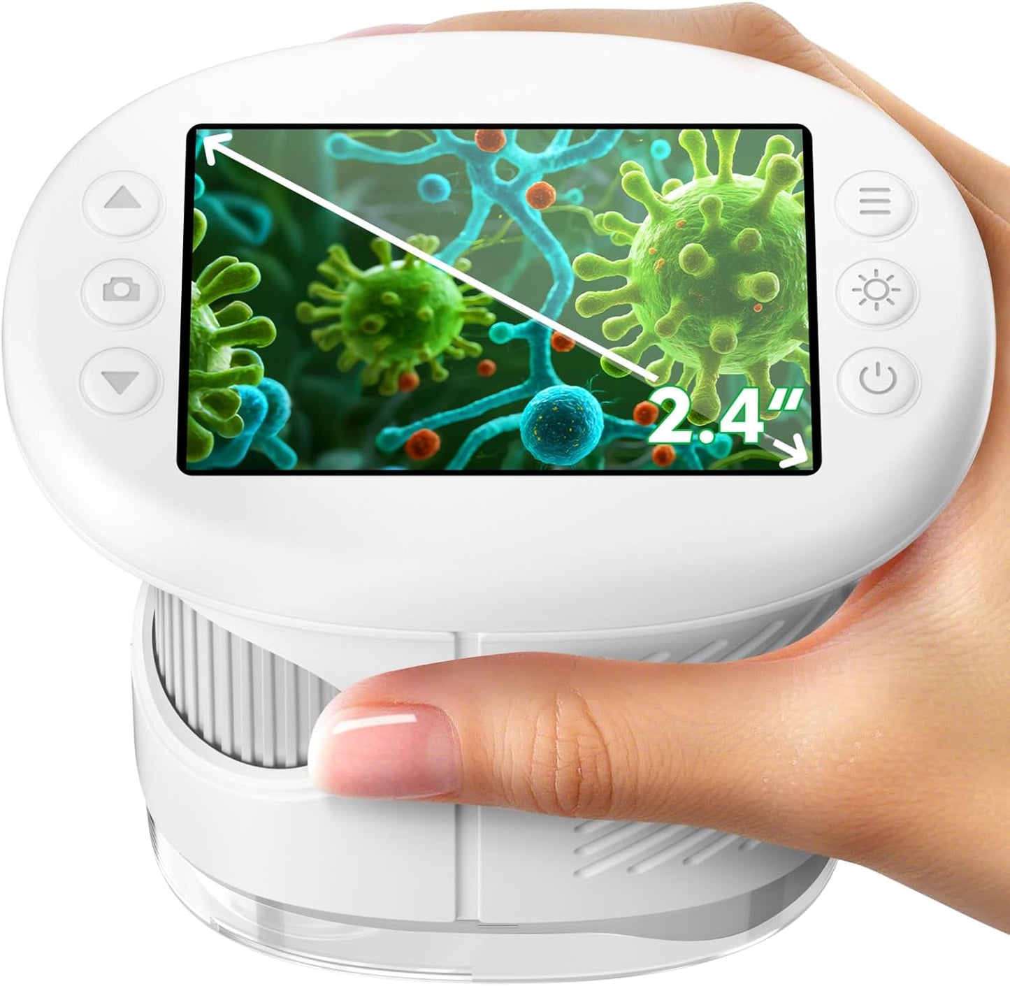 Odatay 4K 1000X Digital Microscope for Kids with Long Distance Viewing & 2.4" Screen, Portable Handheld Edu Toys for Kids Age 3-12 Exploring Bugs Plants at Home Classroom & Outdoor Travel, Yellow