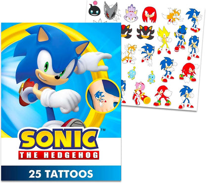 Sonic the Hedgehog Floor Puzzle for Kids Set - Bundle of 72 Piece Sonic Floor Puzzle, Stickers, Tattoos, More | Sonic Jigsaw Puzzles for Kids Ages 5+
