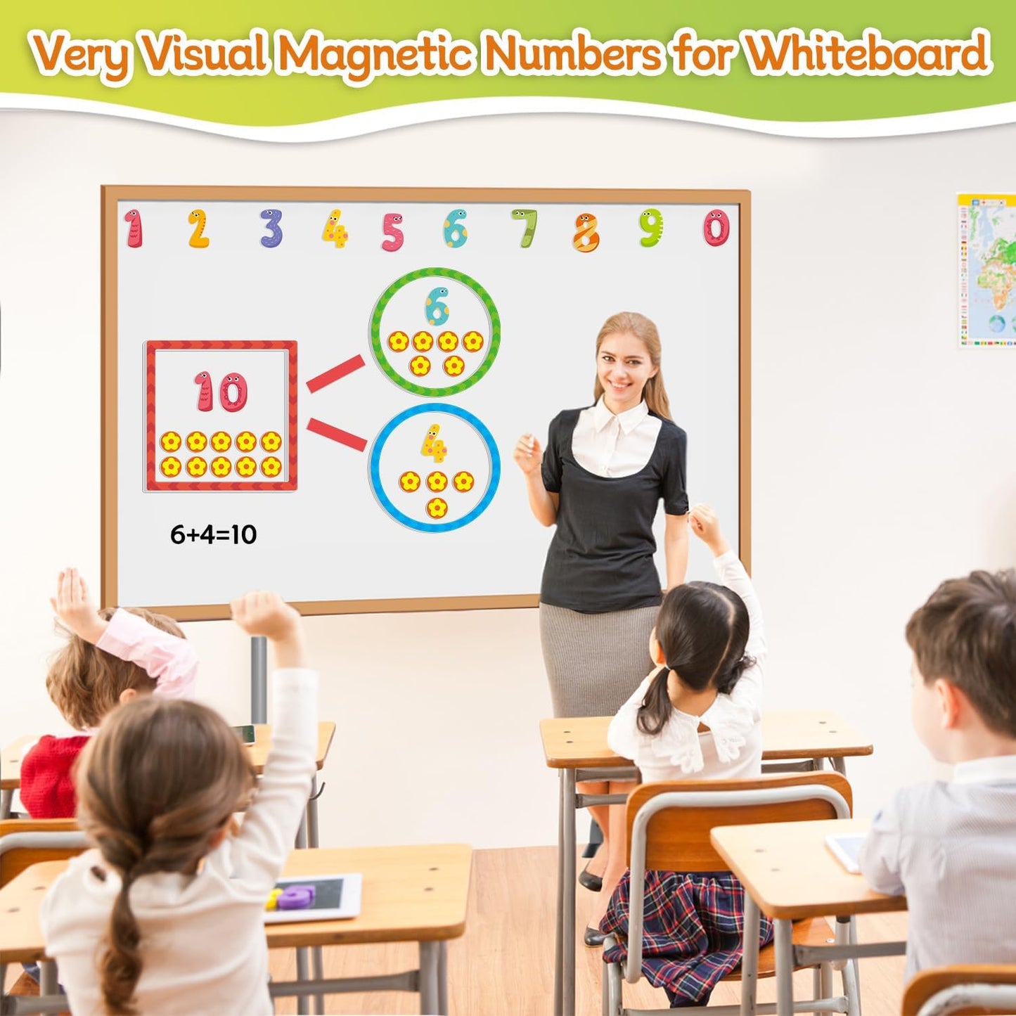 97 PCS Magnetic Numbers for Whiteboard, Math Manipulatives Kindergarten 1st Grade, Math Games for Kids, Magnetic Number Line, Math Counters & Ten Frames Set, Addition and Subtraction Games