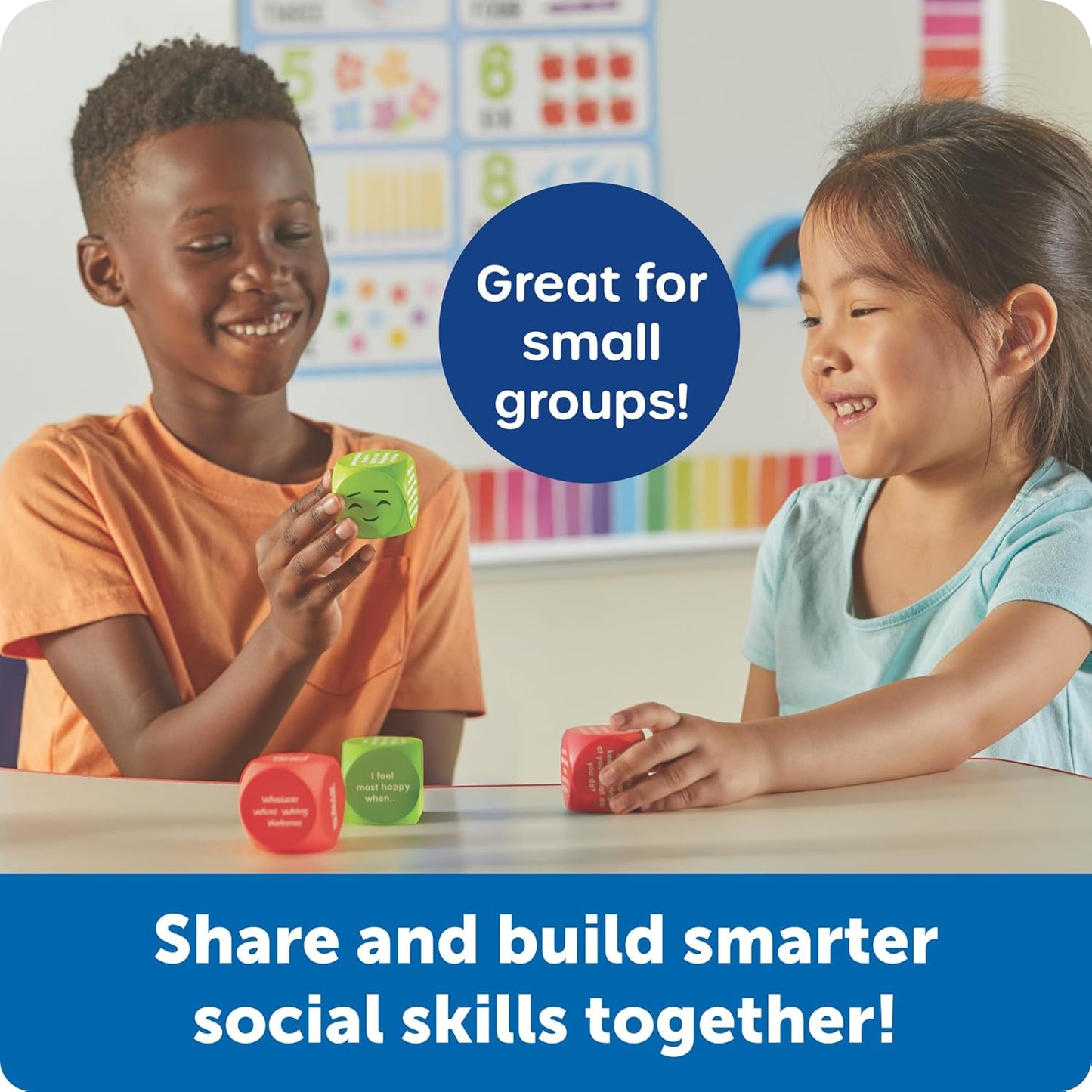 Learning Resources Conflict Resolution Cubes - Conversation Starter Cubes, Therapy Games for Kids, Social Skills Cards, Social Emotional Learning Games, Table Questions for Family Dinner