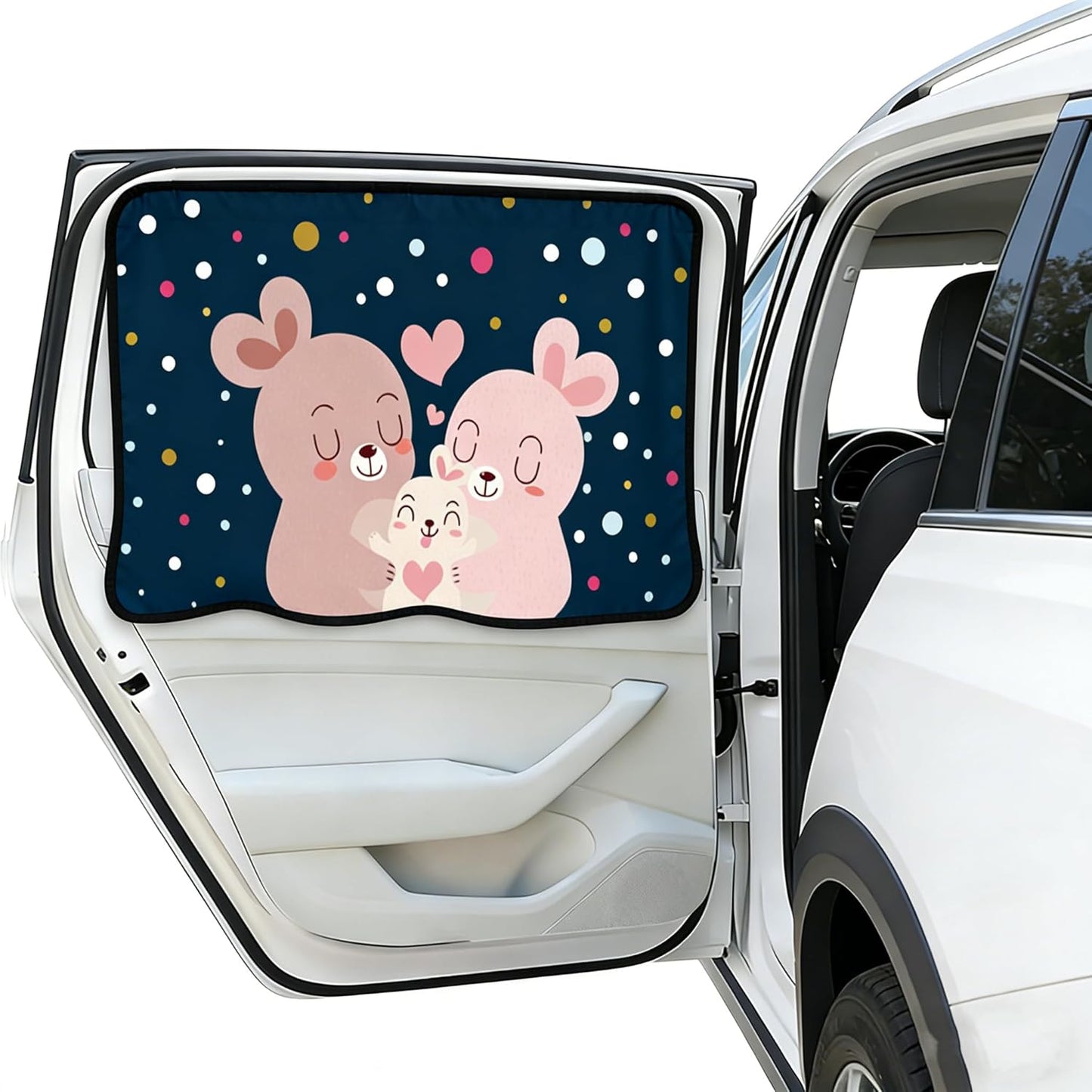 Magnetic Car Window Shade for Baby,Blackout Car Window Curtain,Car Shades for Side Windows,Sun Shade for Car Window baby,Cartoon Pattern Car Window Cover,UV Protection &Heat Blocking(Underwater World)