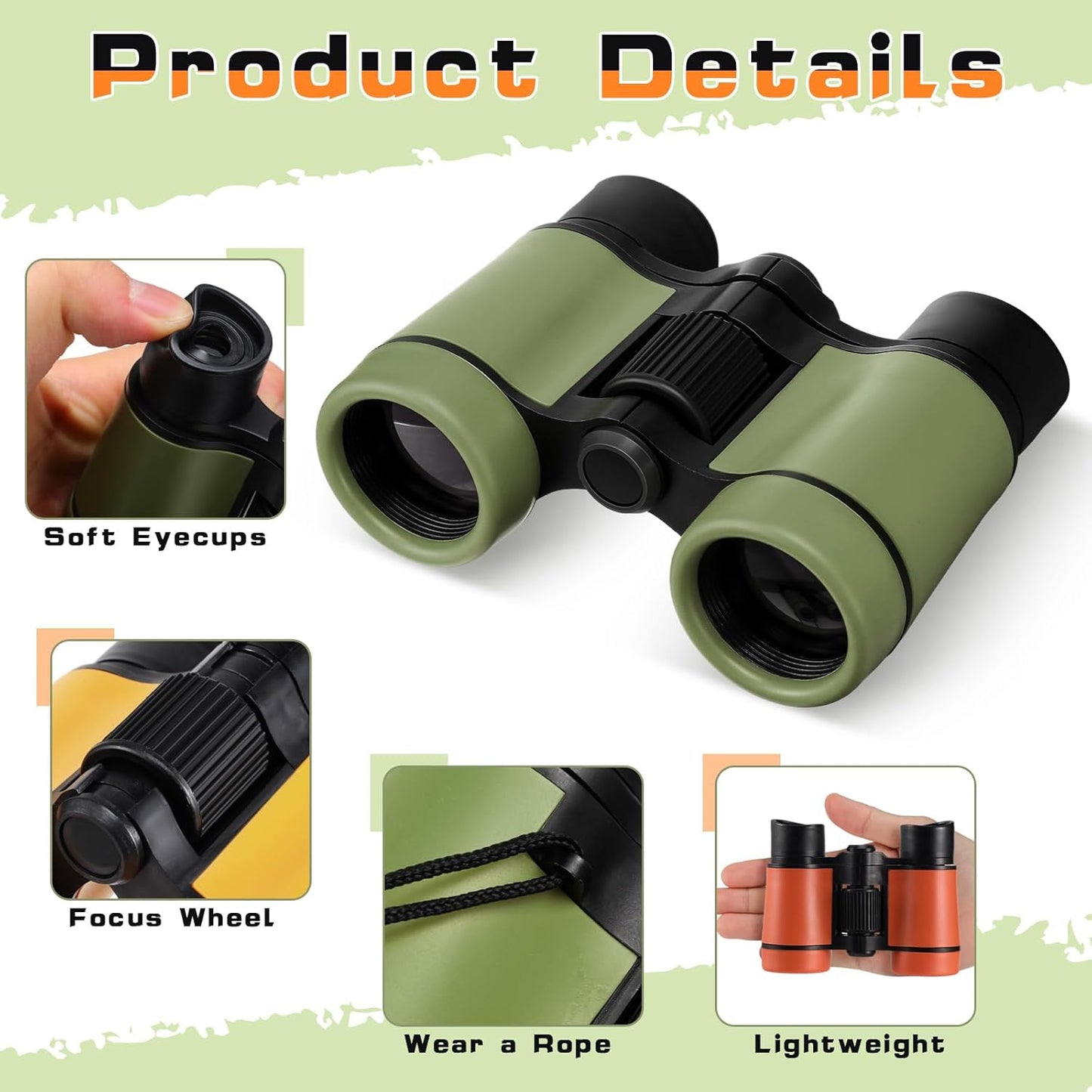 Foilswirl 12 Pack Kid Binoculars Shockproof Mini Compact Binoculars Toys for Girls Boys Small Folding Telescope for Bird Watching Educational Learning Camping Birthday Gifts