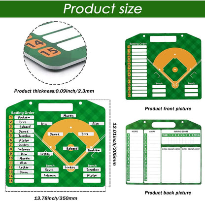 Magnetic Baseball Lineup Board | Baseball Dry Erase Coaching Broad | Softball Lineup Cards Marker Boards | Baseball Clipboard for Coaches | Baseball Lineup Board for Dugout