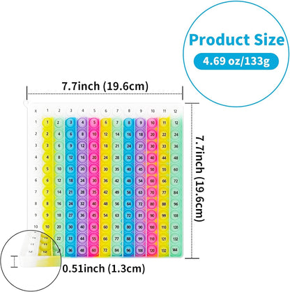 12x12 Multiplication Chart Pop Toy Board, Math Games for Kids, Educational Math Manipulatives, Classroom Learning Supplies, Stress Relief Fidget Toy for Kids & Adults with Anxiety