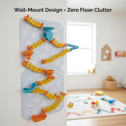 Oribel VertiPlay Magnetic Marble Run | Builder Set STEM Toy | Creative Free Play Construction Kit for Kids | Works on Fridges, Lockers & Metal Surfaces (Ages 5+) Builder Set (75)