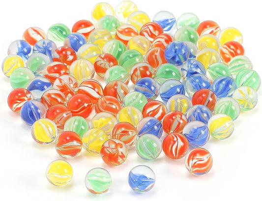 CHUKEMAOYI 400 pcs Color Mixing Glass Marbles ,9/16 inch Bulk for Kids Marble Games,DIY and Home Decoration