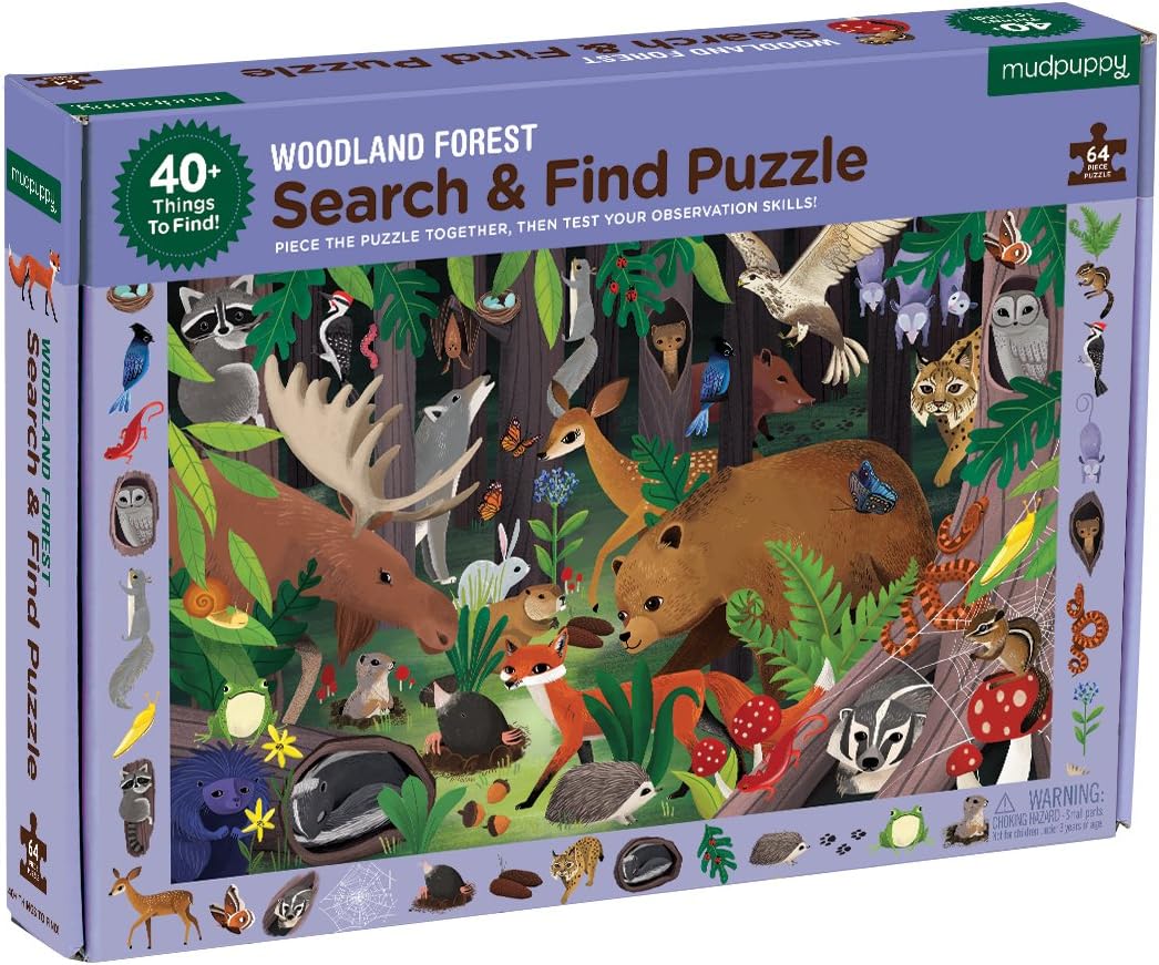 Mudpuppy Rainforest — 64 Piece Search & Find Puzzle Jigsaw Puzzle Featuring Diverse and Exotic Rainforest Animals and Over 40 Hidden Images to Find for Ages 4+