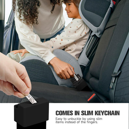 Morlike Silicone Seatbelt Secure Buckle Safety Cover Lock | Keep Children Safe in Car Seat and Prevent Kids from Accidentally Unbuckling | Buckle Guard Fits Almost Vehicles (red,2PACK)