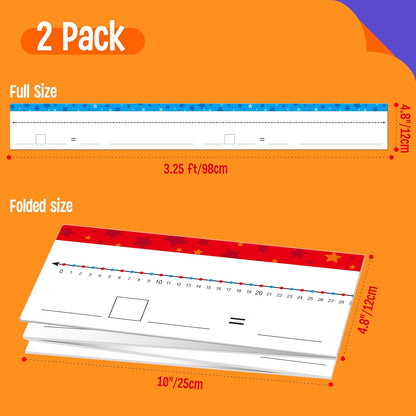 8 Packs Magnetic Number Line Boards, Dry Erase Writable and Erasable Math Board Addition & Subtraction White Board Magnets for Kids, Students, Classroom and Home (Each Measures 12” x 3.5”)