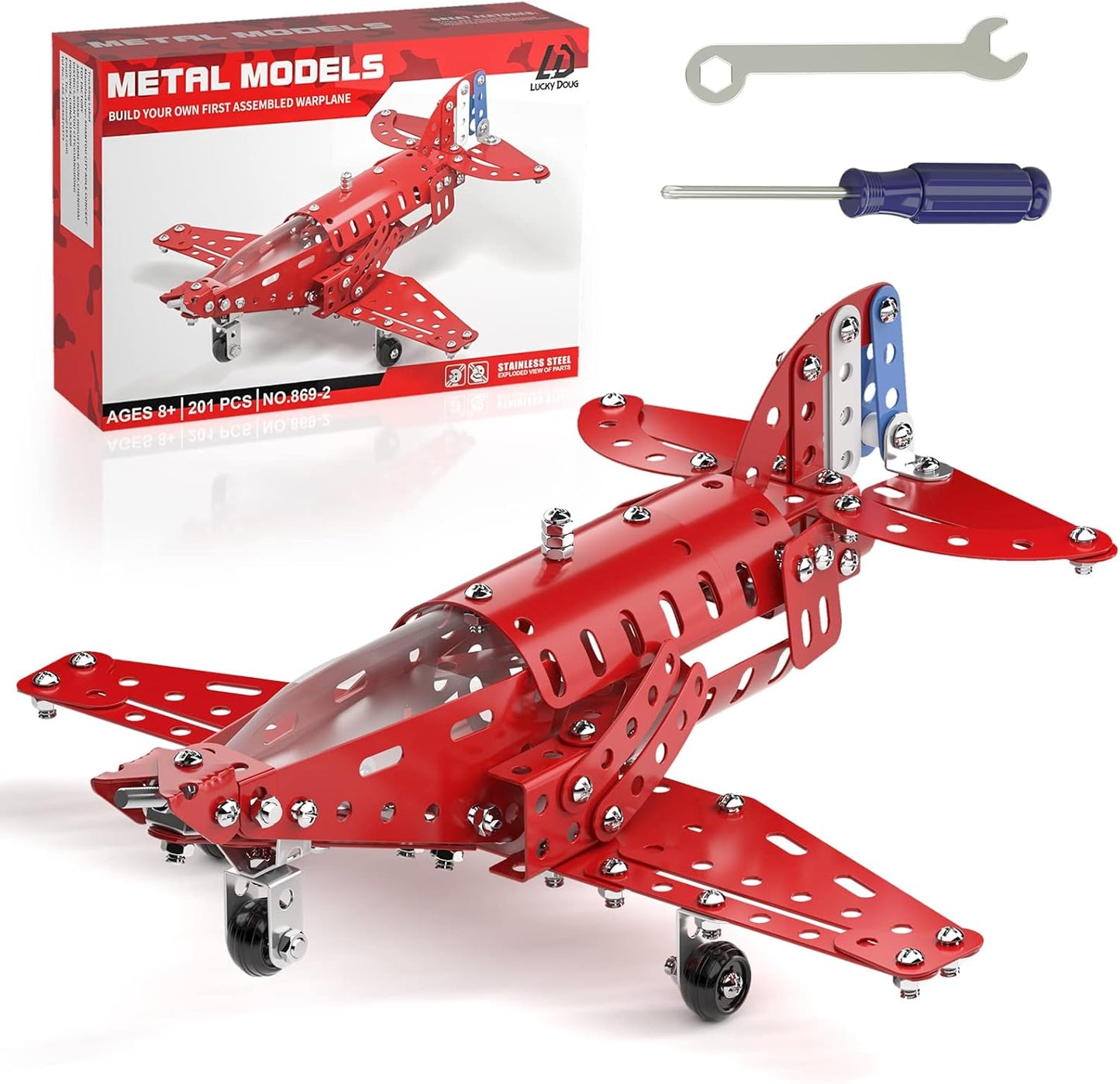 Lucky Doug STEM Building Projects Model Train Set Toys for Boys Kids 8 9 10 11 12 Years Old and Older - 340 PCS DIY Metal Building STEM Toys