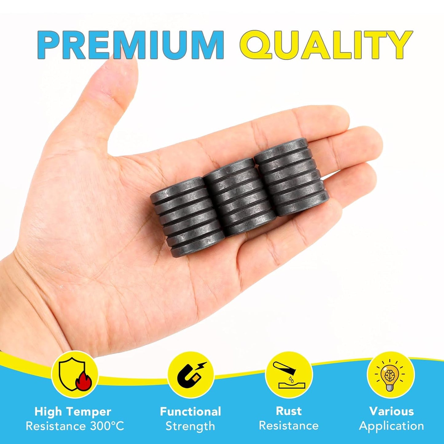 TRYMAG 55 Pack Magnets for Crafts with Adhesive Backing, 1 Inch (25mm) Ceramic Magnets Small Magnet Round Disc for Refrigerator Button DIY Cup Tiny Magnet Craft Hobbies, Science Projects