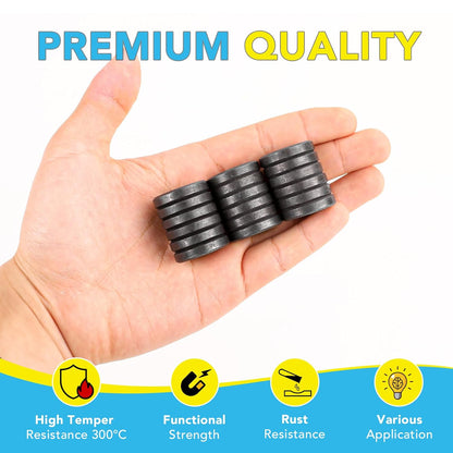 TRYMAG 55 Pack Magnets for Crafts with Adhesive Backing, 1 Inch (25mm) Ceramic Magnets Small Magnet Round Disc for Refrigerator Button DIY Cup Tiny Magnet Craft Hobbies, Science Projects