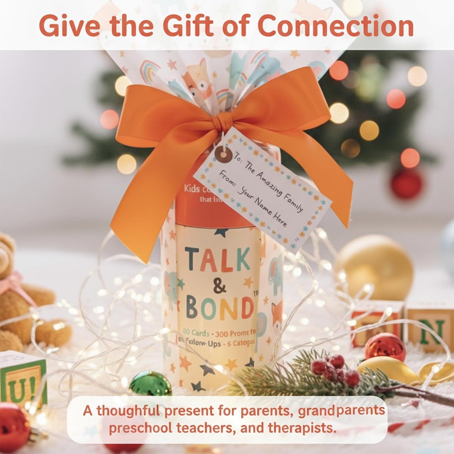 TALK & BOND Family Conversation Starter for Kids Ages 3–6 | 300 Questions + 180 Follow-Ups | Screen-Free Social Emotional Learning (SEL) Game for Family Dinner, Bedtime & Travel