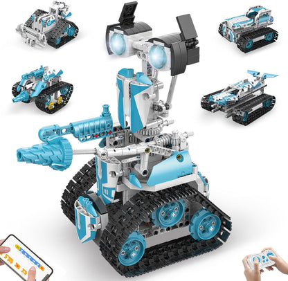 Robot Building Kit with APP/Remote Control STEM Gifts for Boys Age 8-16,Technic Coding Robotic Toys for Kids Birthday, Buildable 5in1 Models with 352+ Pieces
