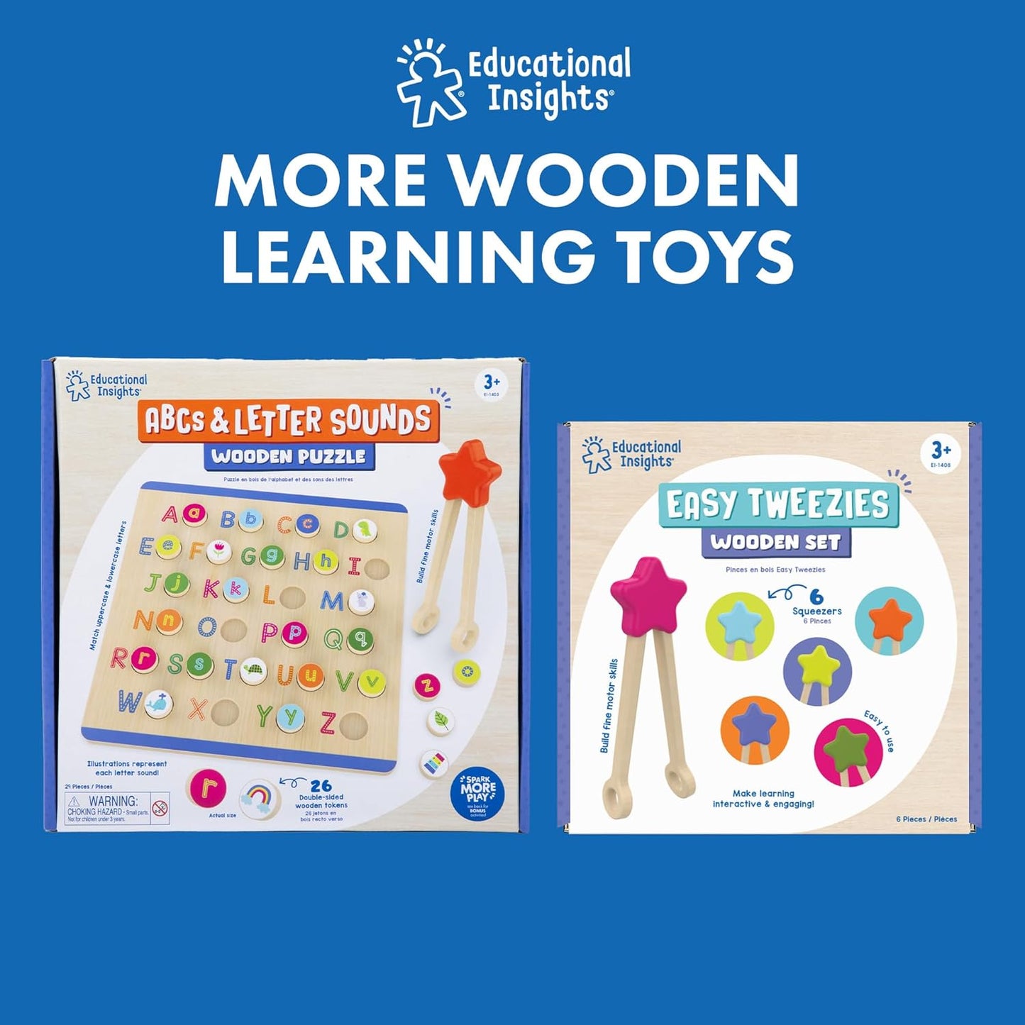 Educational Insights Count & Match Wooden Set – Counting Toys for Kids, Preschool Math Manipulatives & Fine Motor Skill Games, Toddler Learning Toys, Montessori Number Sets for Toddlers Ages 3+