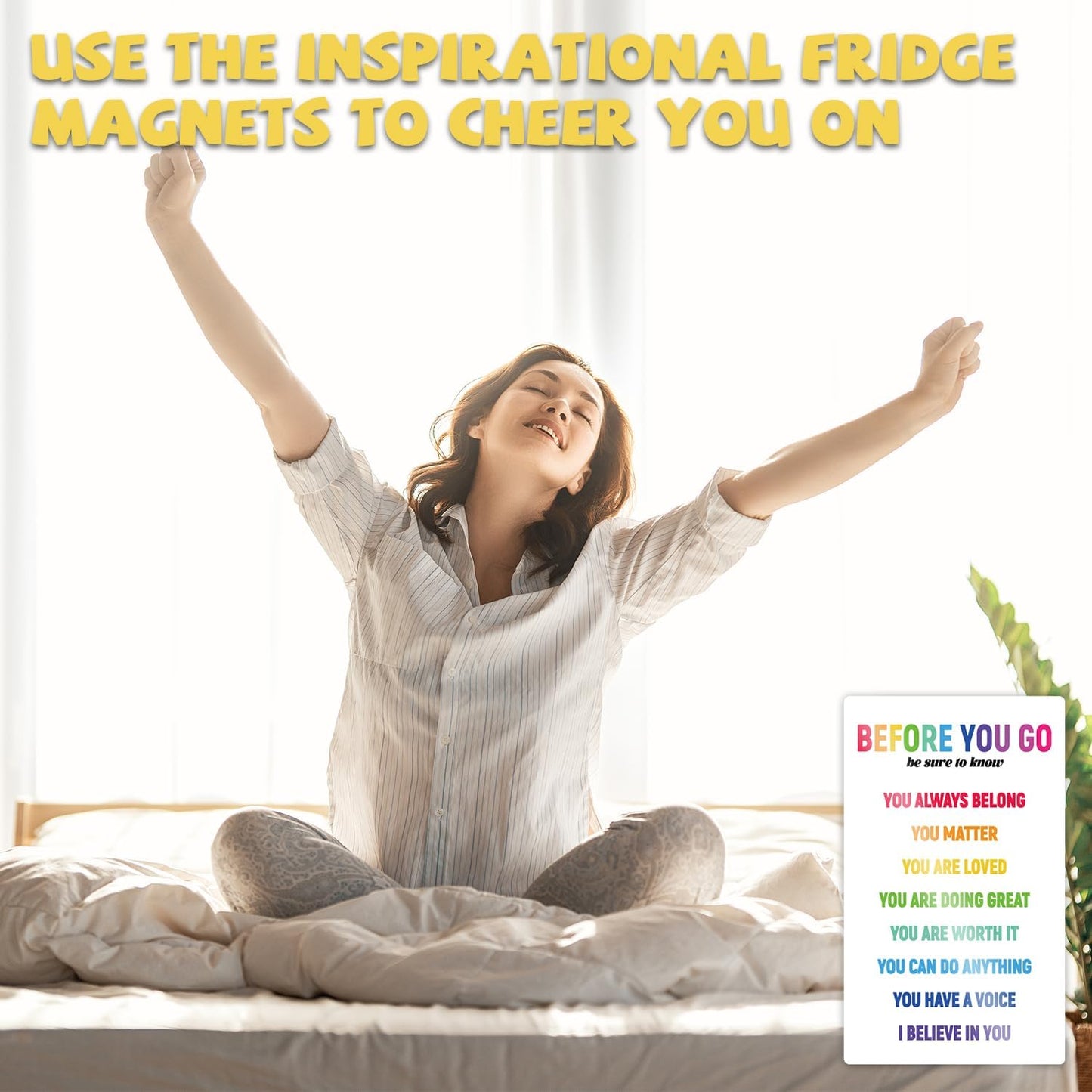 Inspirational Magnets,Motivational Magnets for Locker,8 Powerful Words for the Day Poster,Perfect for Refrigerator, Office, Locker - Ideal for Home, Students, Professionals (8 Words)