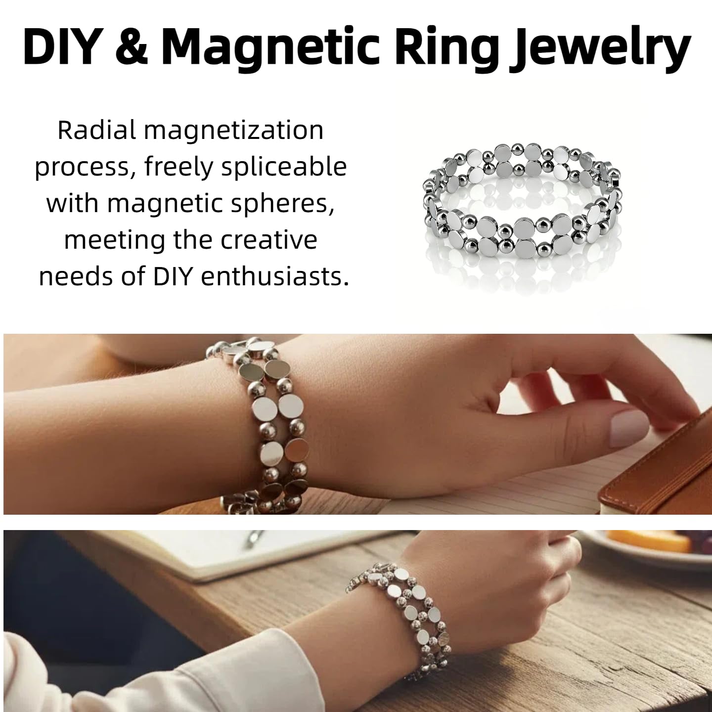 34PCS Strong Neodymium Magnet Set: 8x3mm Rare Earth Disc Magnets & 5mm Magnetic Balls for Refrigerator, Whiteboard, DIY & Magnetic Jewelry Gift