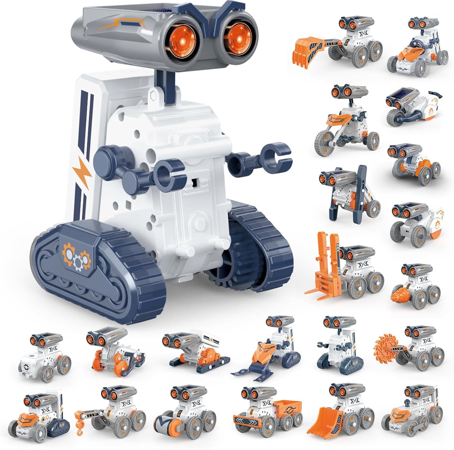 21 in-1 Solar Robot Building Kit STEM Gift for Kids 8-13, DIY Educational Science Robotics Toy Battery Solar Powered STEM Building Toy Set with 210 Pieces