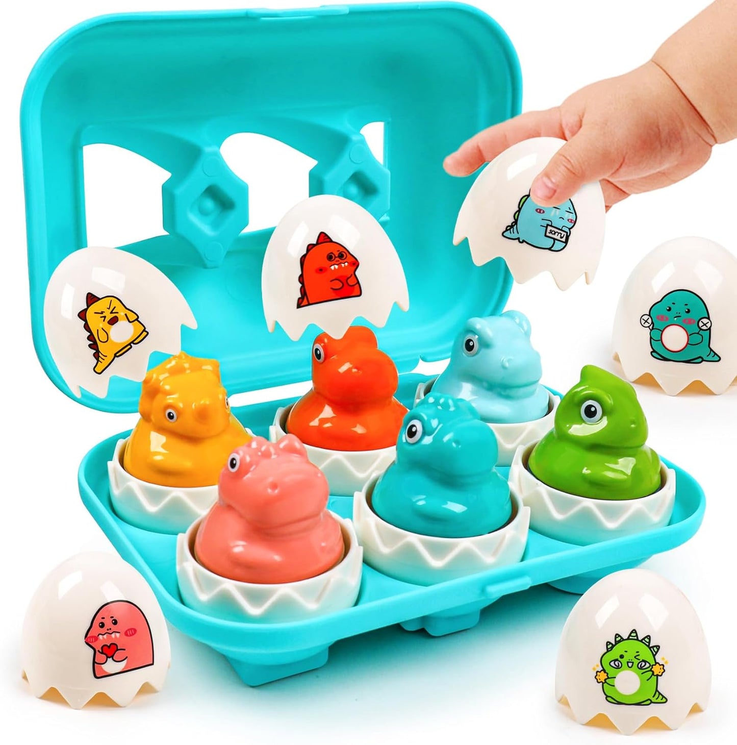 Egg Toys for Toddlers 1-3,Montessori Geometric Eggs Early Preschool Educational Learning Fine Motor Skills Color Sorting Satcking Travel Bingo Puzzle Matching Games for Kids Boys Girls