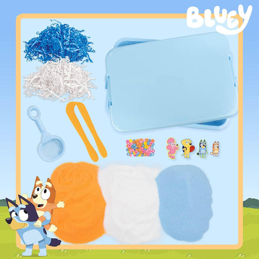 Bluey Stackable Sensory Case, Reusable Sensory Bin with Stickers, Sensory Play Sand Bags, Coloring Activities, Toddler Activities, Sensory Toys, Sensory Toys for Toddlers 1-3