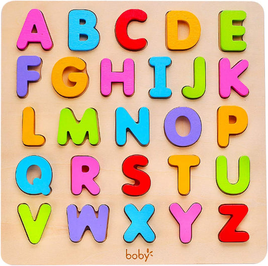 Wooden Number Puzzle Toys, ABC Letter & Number Puzzle for Toddlers 3 Year Old, Preschool Learning Toys for Kids, Educational Name Puzzles Gift for Boys and Girls