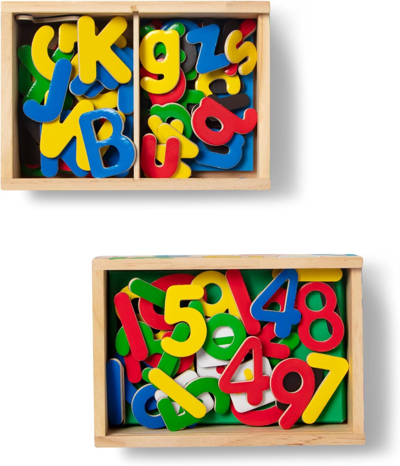 Melissa & Doug 52 Wooden Alphabet Magnets in a Box - Uppercase and Lowercase Letters