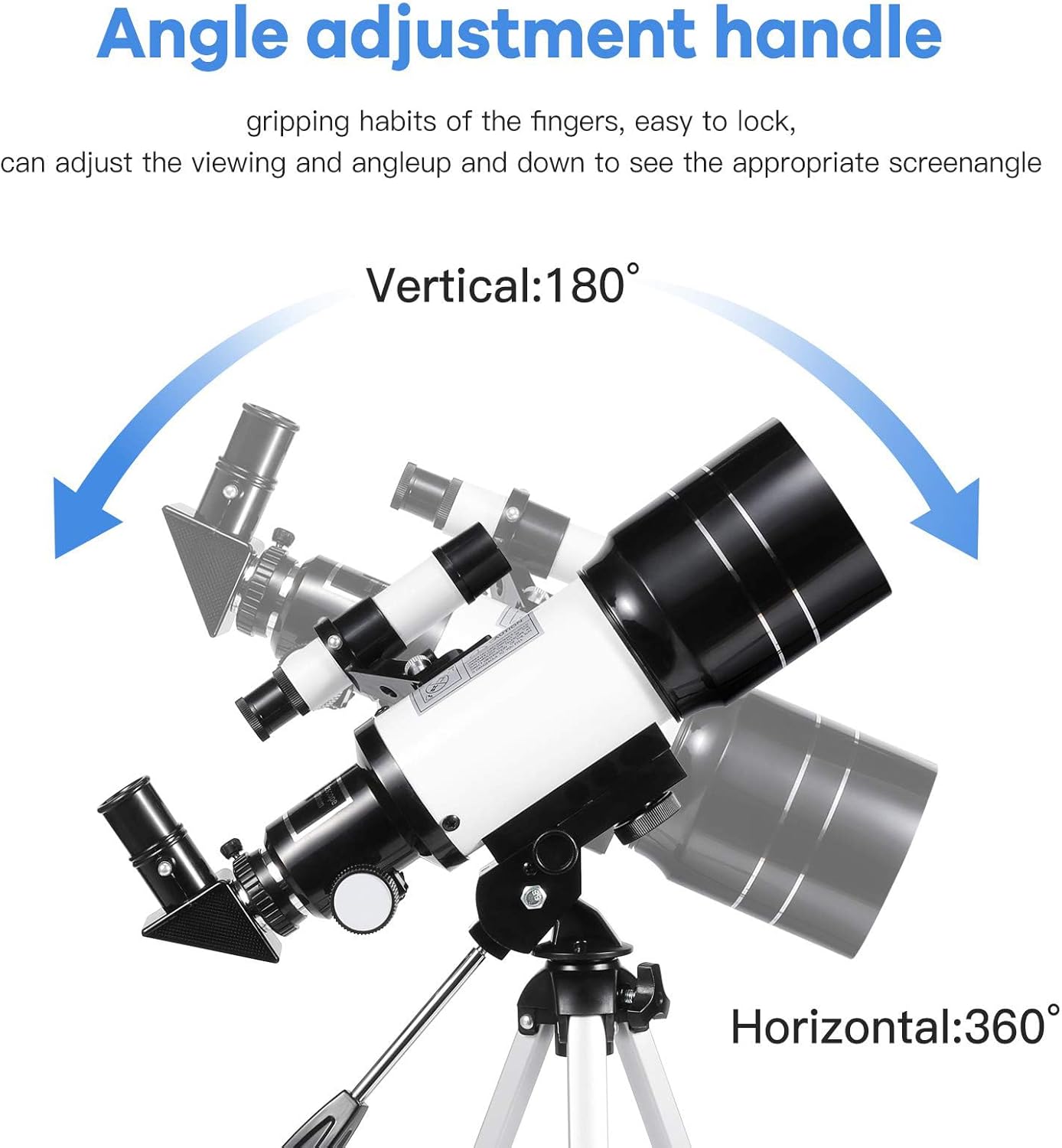 Telescope for Kids & Adults, 70mm Aperture 300mm Telescopes for Astronomy Beginners, 15X-150X Magnification Portable Refractor Telescope with Adjustable Tripod, Phone Adapter