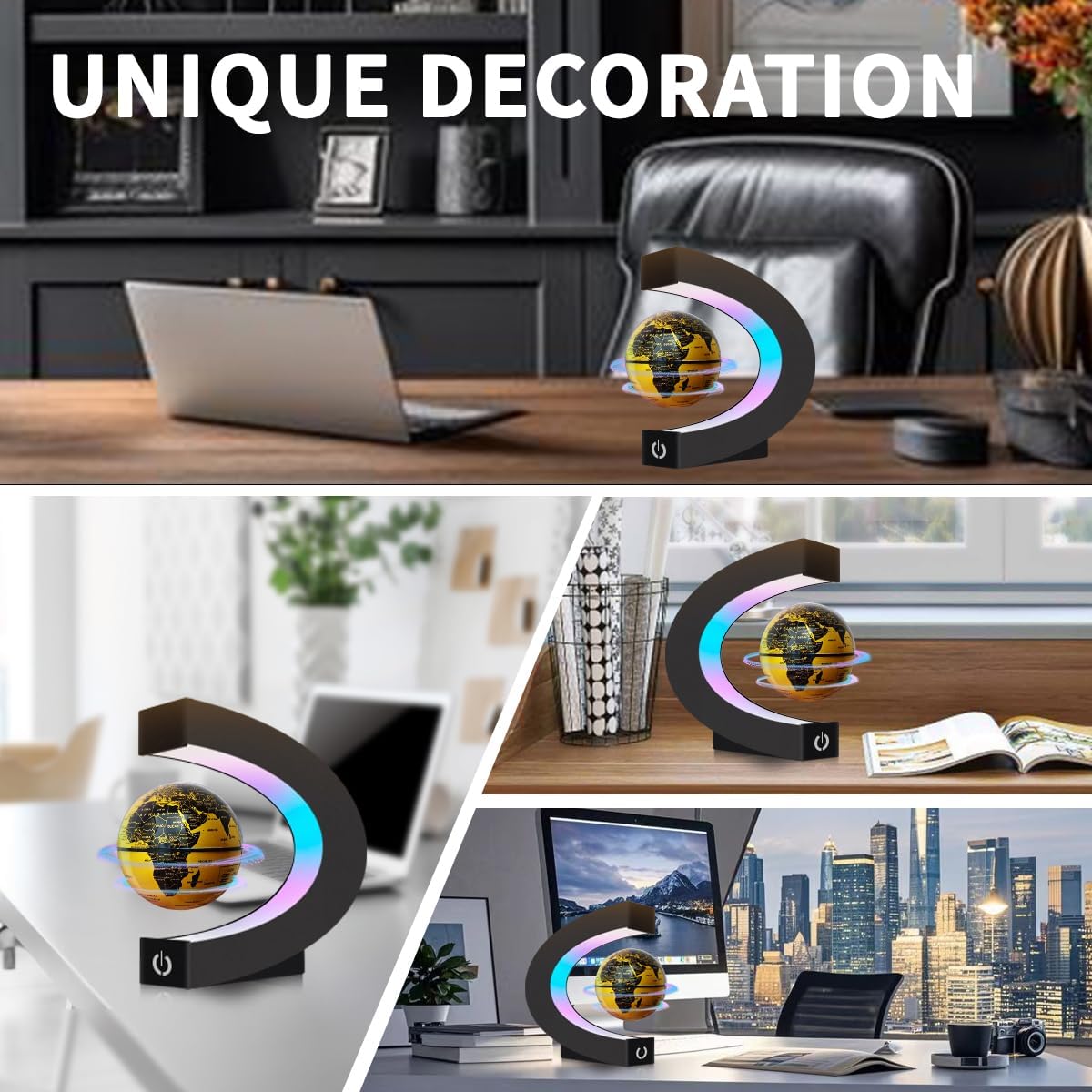 Magnetic Levitating Floating Globe with LED Lights, Cool Tech Gadgets Gifts World Globe Lamp for Men Father Teenage Boys Girls, Birthday Gifts Office Home Desk Decor Display