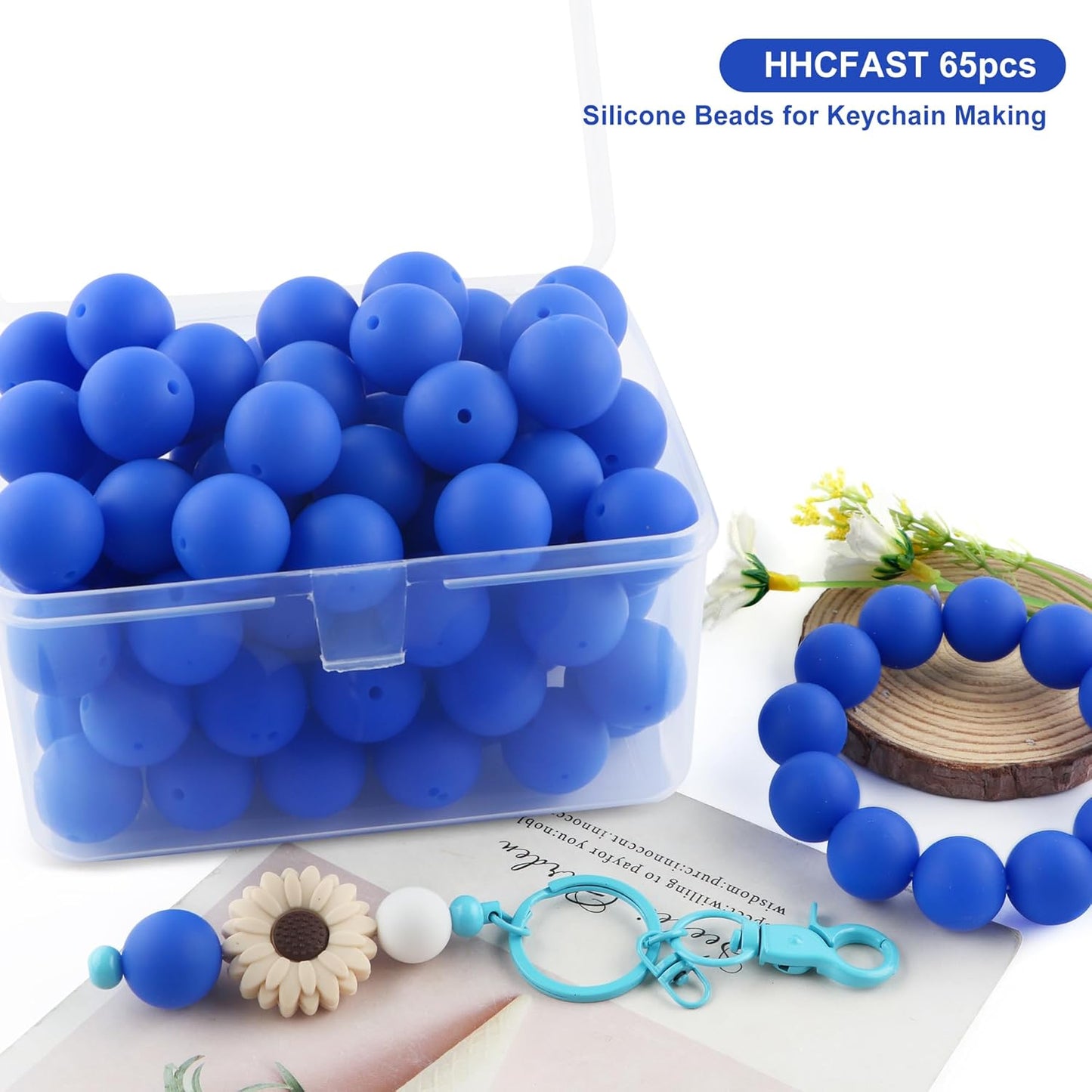 65Pcs 19mm Silicone Beads for Keychain Making Bracelet Necklace, Bulk Round Silicone Beads for Pens（Christmas Green） - Colors A