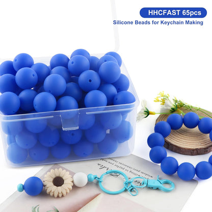 65Pcs 19mm Silicone Beads for Keychain Making Bracelet Necklace, Bulk Round Silicone Beads for Pens（Christmas Green） - Colors A
