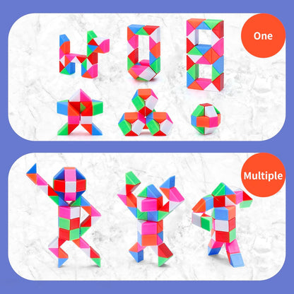 Mini Fidget Snake Cube Toys 30PCS Party Favors Bulk-Goodie Bag Stocking Stuffers for Kids, Treasure Box Toys for Classroom Reward, Quiet Sensory Travel Toy for Ages 4-8, Gift for Kids Birthday