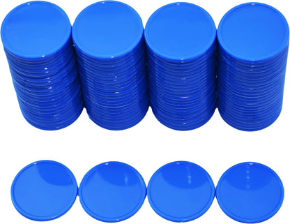 Smartdealspro Set of 100 1 Inch Opaque Plastic Learning Counters Mini Poker Chips Game Tokens with Storage Box (Pink)