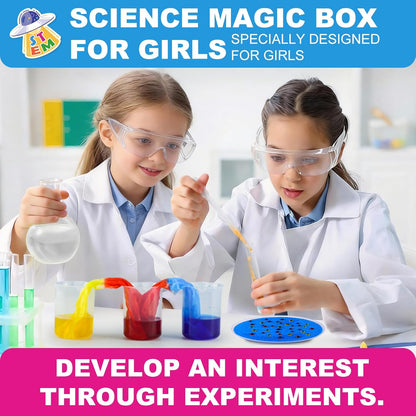 Girls Science Kit for Kids Ages 4-8 6-8 8-10, 100+ Fun Educational Experiments for Girls & Boys, STEM Projects and Science Experiments, Science Toys, Gifts for Kids