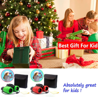 Kids Binoculars Best Gifts for 3-12 Years Boys Girls High-Resolution Optics Shockproof Mini Compact Binocuolar Toys Folding Small Telescope for Bird Watching Camping Outdoor Play