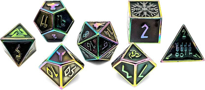 Norse Foundry Set of 7 Banshee Wail Norse Series Full Metal Polyhedral Dice RPG Math Games DND Pathfinder