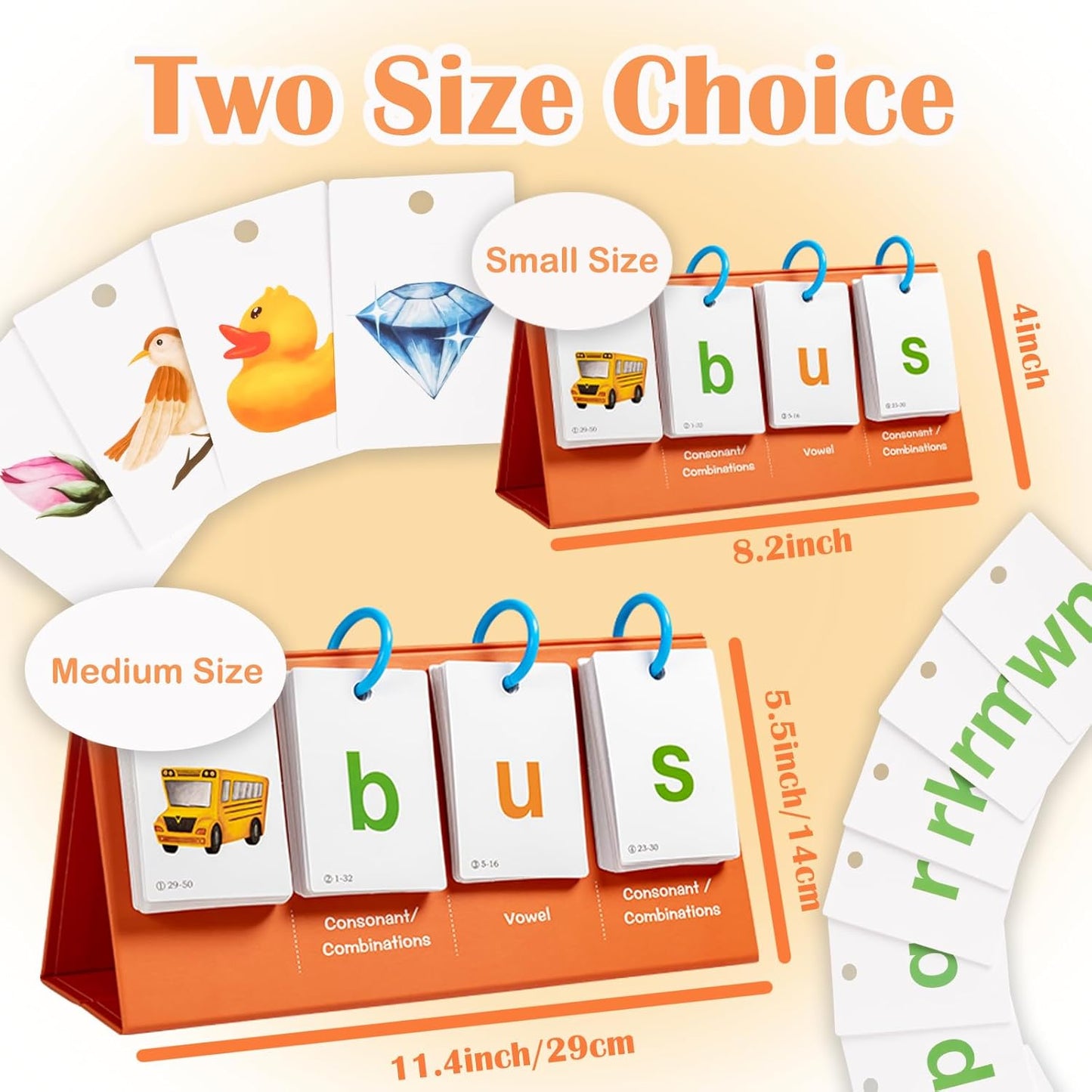 Alened Phonics Flash Cards for Kids 3-8, Sight Words Flash Cards for Kindergarten 1st 2nd 3rd Grade, CVC CVCC CCVC Word Builder, Homeschool & Classroom Phonics Learning Supplies