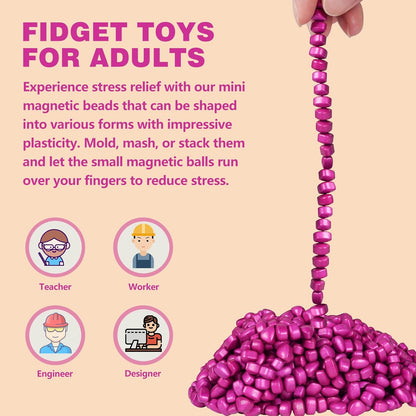 Umnodobn Magnet Slime Putty, Fidget Toy Ferrite Putty Beads, Hematite Magnetic Stones Eggs with 1.26 inch Magnet Balls, Cool Desk Toy, EDC Toy Science Kit Gift