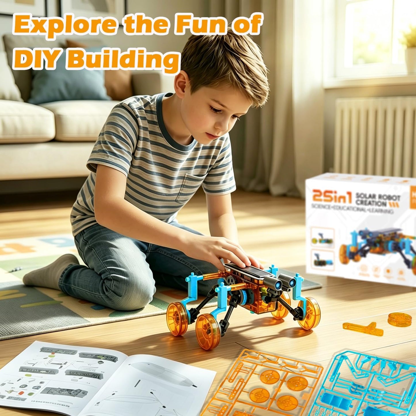 STEM 25-in-1 Education DIY Solar Power Toys for Boys Age 8-12, Science Kits Robots Toys for Ages 8-13, Building Toys Robotics Experiment Set Birthday Gifts for Kids 8 9 10 11 12 13 14+ Years Old