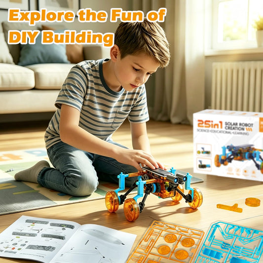 STEM 25-in-1 Education DIY Solar Power Toys for Boys Age 8-12, Science Kits Robots Toys for Ages 8-13, Building Toys Robotics Experiment Set Birthday Gifts for Kids 8 9 10 11 12 13 14+ Years Old