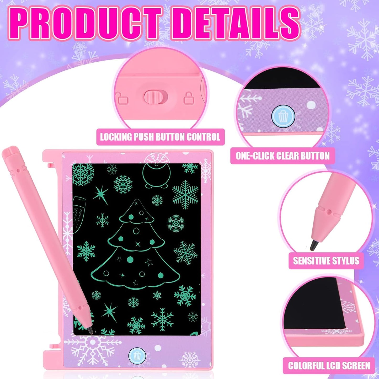 Nezyo 24 Pack Toy Inspires Party Favors Supplies, LCD Writing Tablet for Kids, 4.6'' Mini Board Drawing Tablet, Cartoon Goodie Bags Stuffers Birthday Toddler Boy Student Gifts