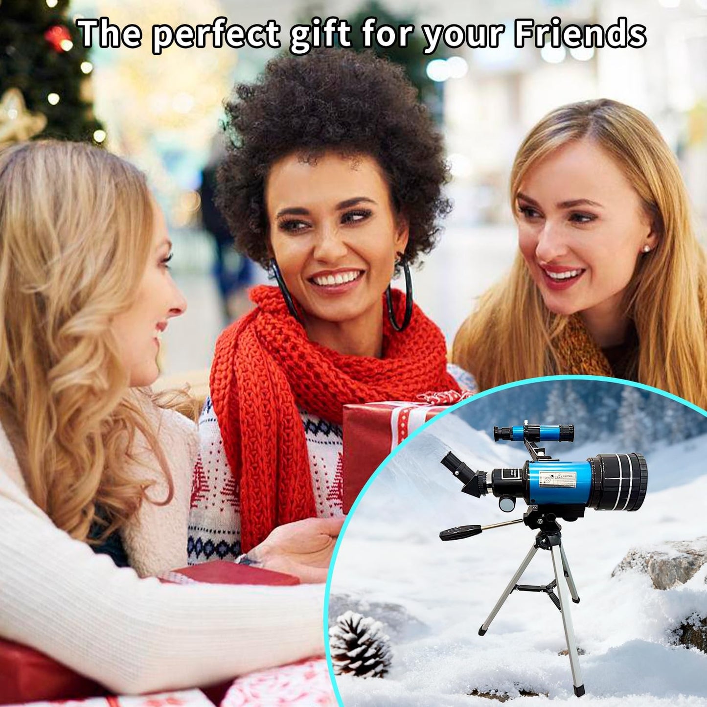 Astronomical Astronomical Telescope 150X High-Powered,Portable with 70mm Aperture (HD Refractor, Tripod, Phone Adapter, and Wireless Remote) Ideal for Stargazing and Space Exploration