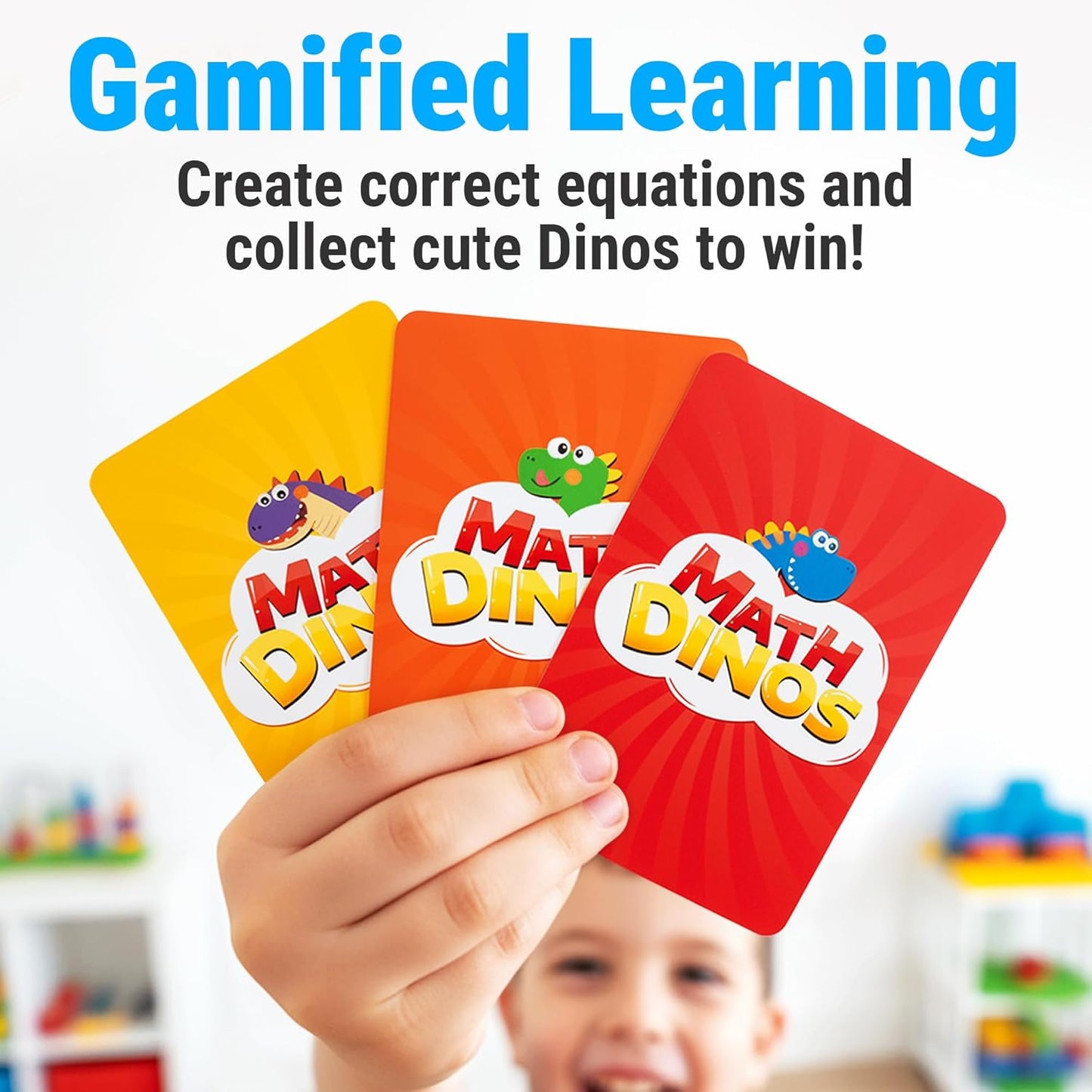 rokt&razo, Math Dinos, Math Card Game for Kids 5+, 8+, Fast-Paced Addition, Subtraction, Multiplication & Division, Adjustable Difficulty, Perfect for Homeschool, STEM Study Aid, Teaching Tools
