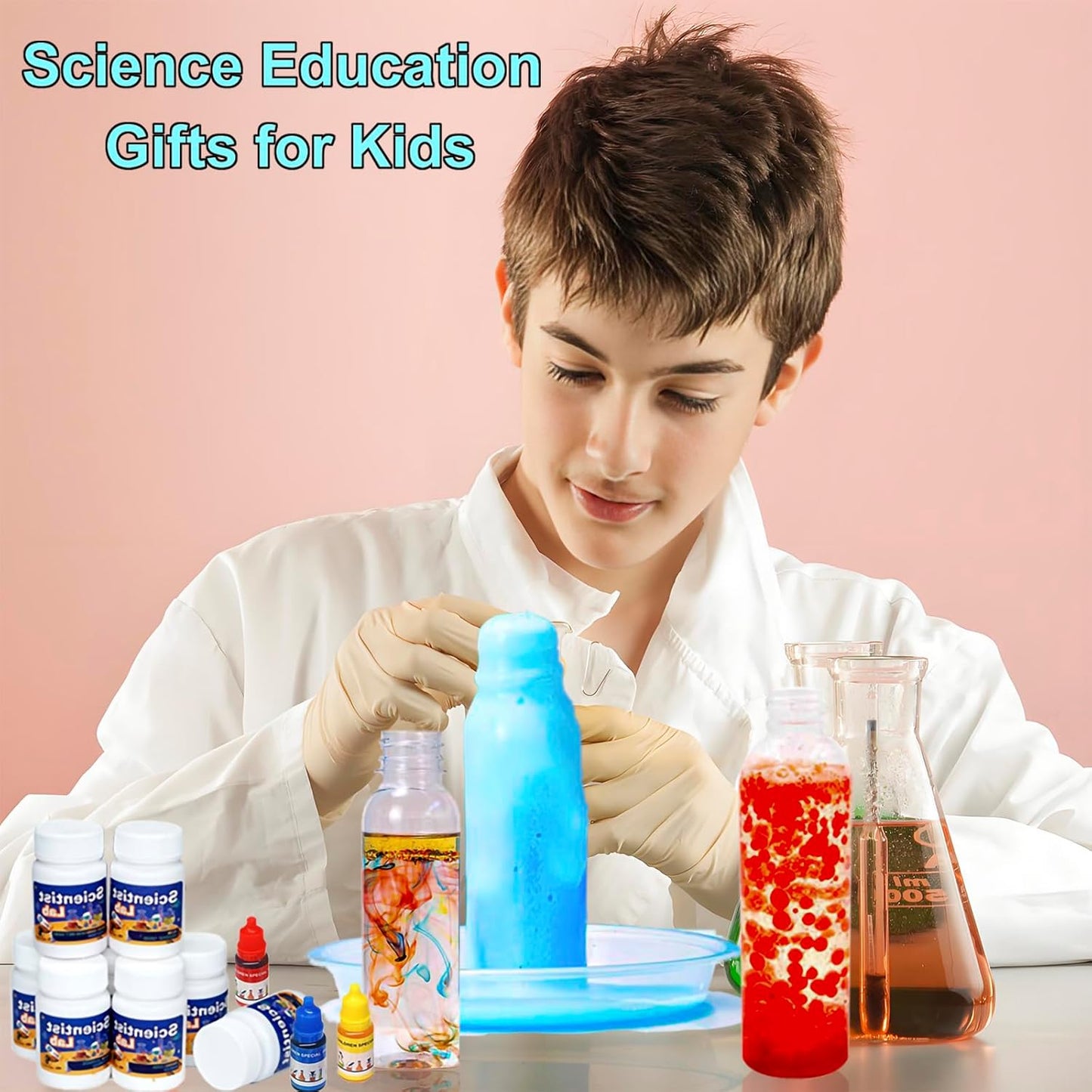 EXBEPE Science Kits for Kids 72+ Science Lab Experiments Erupting Volcano,Rainbow Rain,Artificial Snow Magic Chemistry Toy DIY Science Educational Learning Kit for Boys Girls