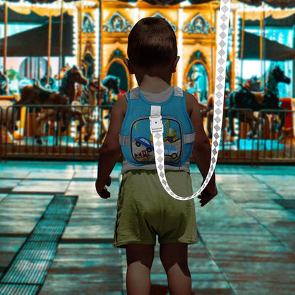 Accmor Toddler Harness Leash + Reflective Anti Lost Wrist Link, Cute Car Kids Back Pack with Hand Strap Collapsible Child Walking Restraint Belt Tether Hold Baby Boys Close for Outdoor Travel