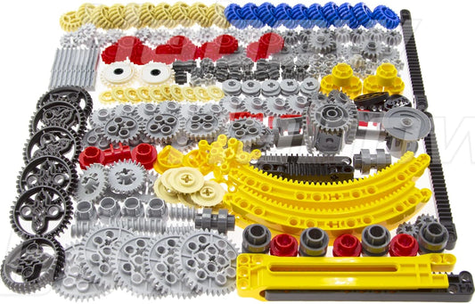 Habow 233pcs Technic-Parts Technic-Gears Axle-Pin-Connector Compatible with mainbrands Technic-Parts Cam Worm Cogs Gears Steering Parts Differential Engine Kit. MOC Pieces for Replacement Pieces.