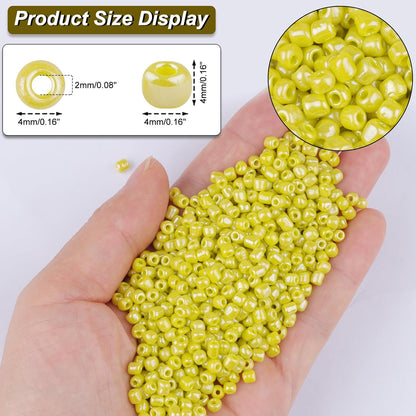 10100 Pcs Size 11/0 Glass Seed Beads, 2 mm Dark Green Small Mini Spacer Loose Pony Beads for Jewelry Making and DIY Crafts - Colors A