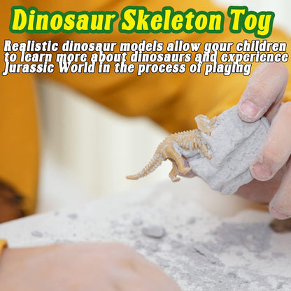 60 Pack Dinosaur Fossil Skeletons,Plastic Figures Dino Bones,Dinosaur Skeleton Toys for Dino Sand Dig,Science Play,Party Favor,12 Styles